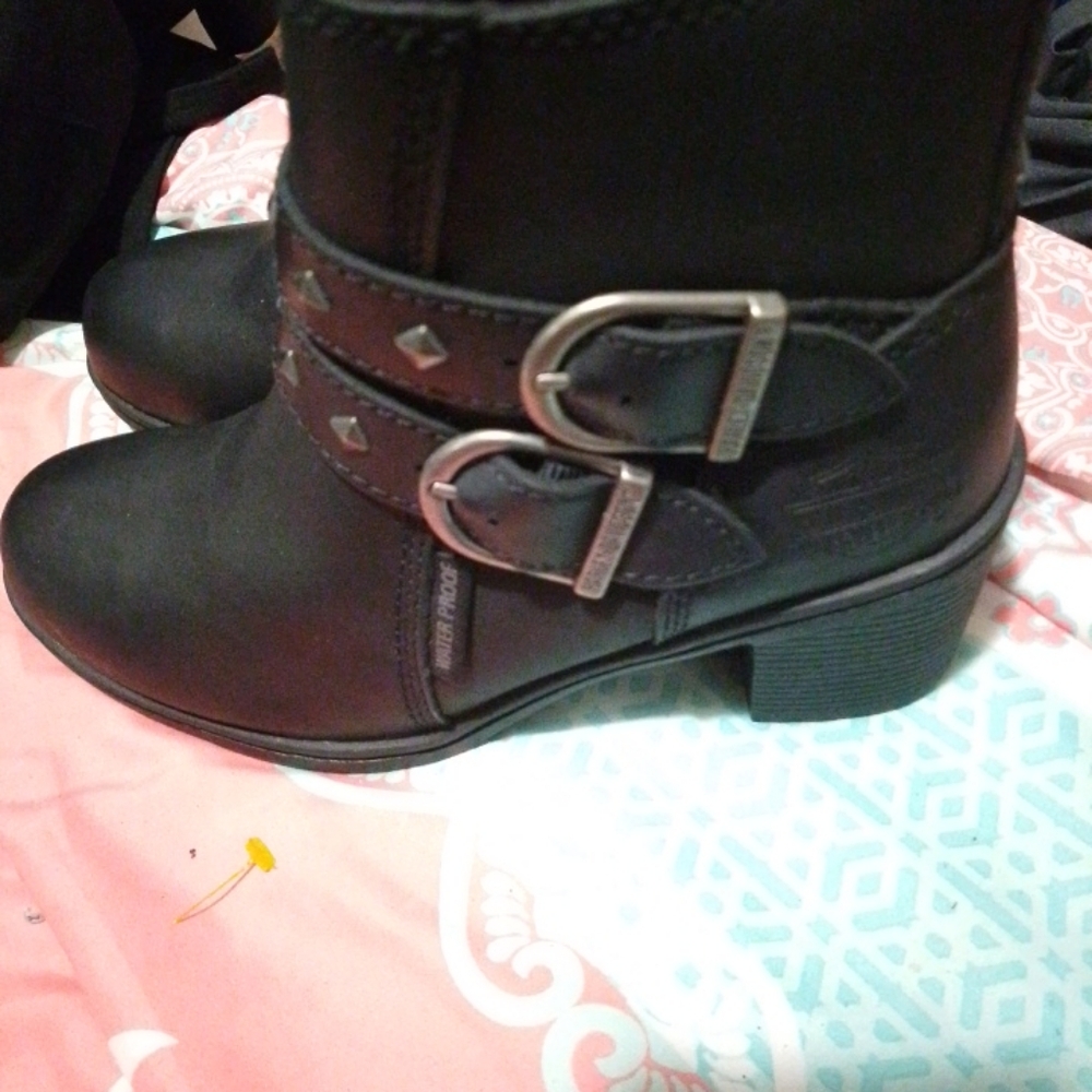 Harley  Davidson Black Combat Boots with Buckles NWOT